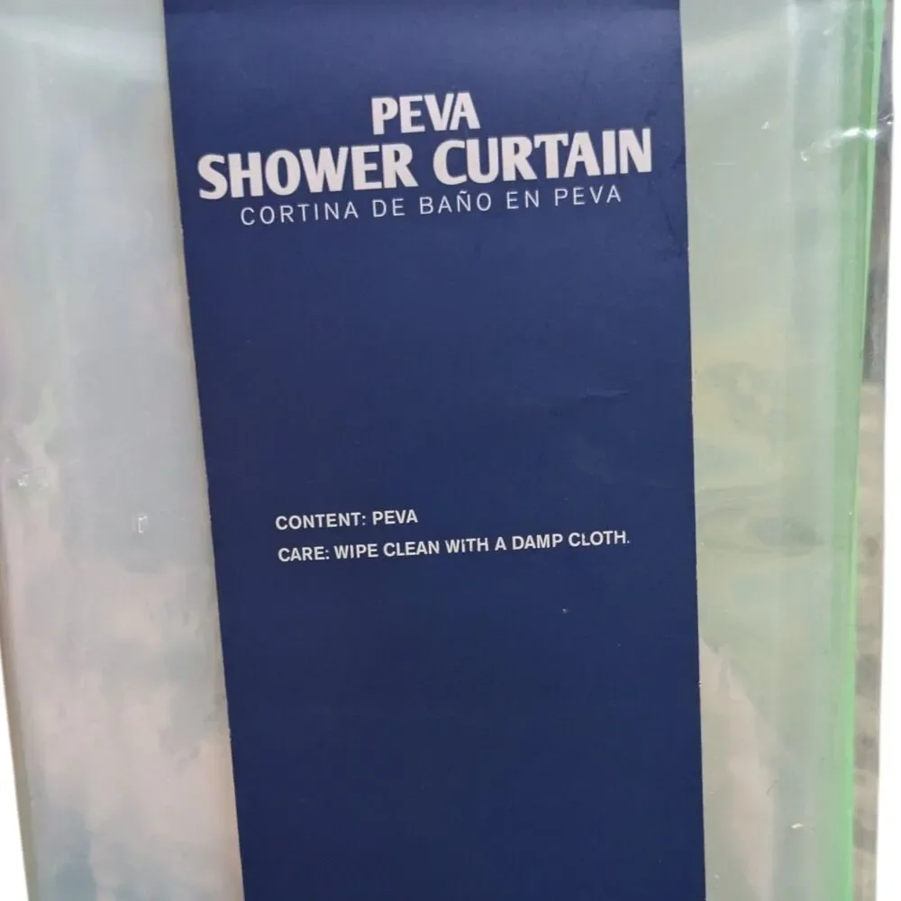 Reversible PEVA Shower Curtain 70 x 72 Clear Top Waterproof Bathroom Curtain